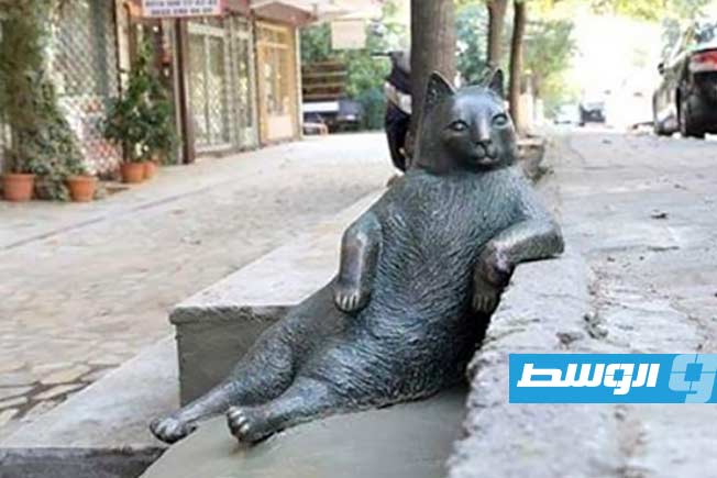 تمثال القط تومبيلي بمدينة اسطنبول. (الإنترنت)