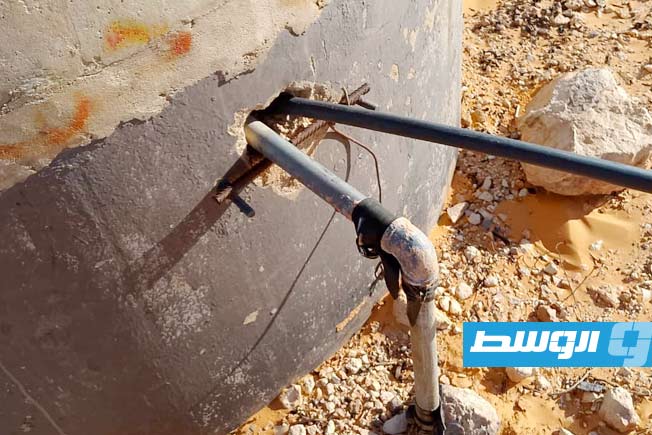 من عمليات إزالة وصلات مياه غير نظامية في مناطق بغرب ليبيا، 2 مارس 2025. (النهر الصناعي)