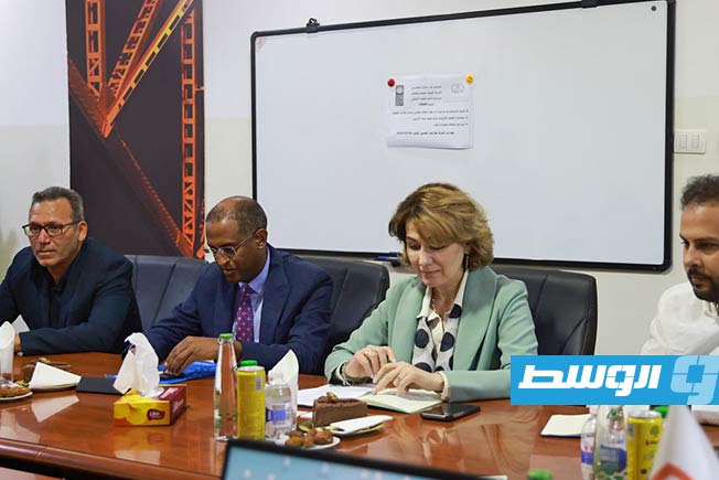 من توقيع مذكرة تفاهم بين الشركة لليبية للحديد والصلب والبرنامج الأممي الإنمائي، 8 مايو 2025. (الشركة الليبية للحديد والصلب)
