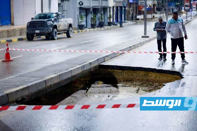 هبوط أرضي في حي الأندلس، 30 ديسمبر 2024. (مديرية أمن طرابلس)
