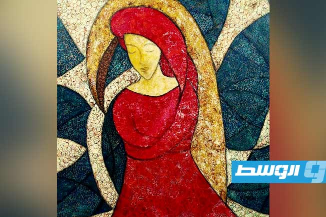 لوحات من معرض «أثيري» للفنانة مريم الصيد في دار الفنون (فيسبوك)