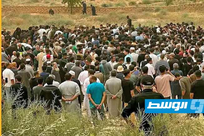 جنازة عبدالغني الككلي في مدينة ككلة بالجبل الغربي، الخميس 15 مايو 2025. (الإنترنت)