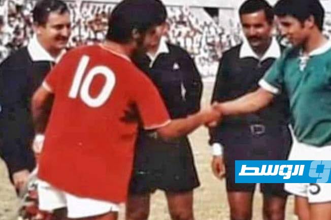 قائد الأهلي طرابلس الهاشمي البهلول وقائد الأهلي بنغازي أحمد بن صويد. (خاص - الوسط)