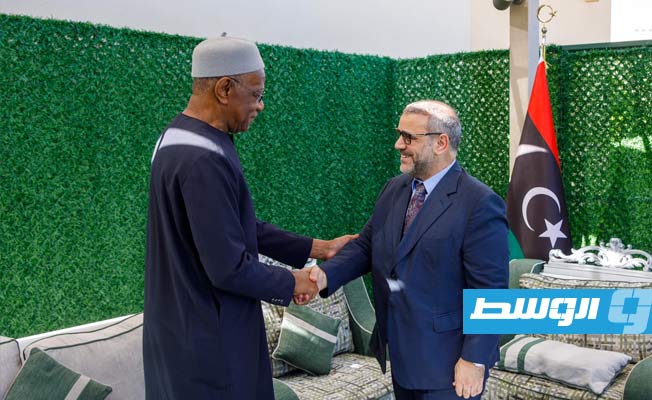 من لقاء المشري وباتيلي، 3 أغسطس 2023. (المجلس الأعلى للدولة)