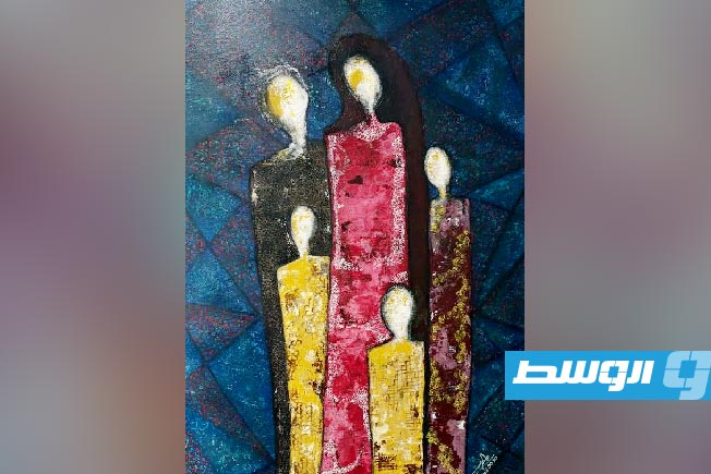 لوحات من معرض «أثيري» للفنانة مريم الصيد في دار الفنون (فيسبوك)