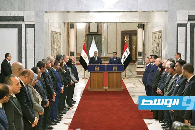 مدبولي (يسار) وسوداني في بغداد، 30 يناير 2025. (الحكومة المصرية)