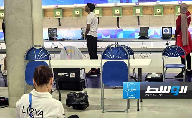 محمد بن دلة خلال تدريباته في فرنسا (صفحة اللجنة الأولمبية الليبية على فيسبوك)