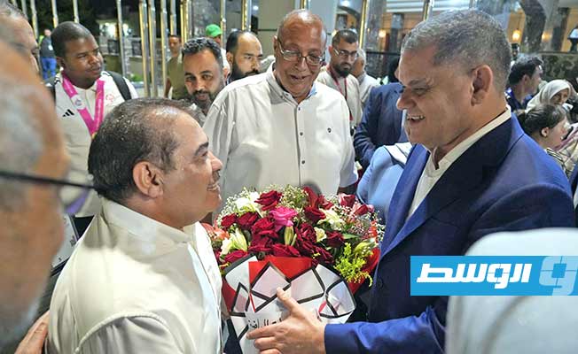 الدبيبة يستقبل أبطال ليبيا من ذوي الهمم. (الصفحة الرسمية للمكتب الإعلامي لرئيس حكومة الوحدة الوطنية عبر فيسبوك)