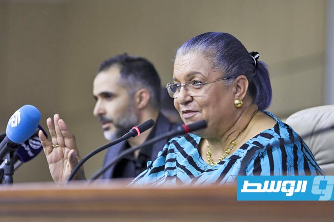 المبعوثة الأممية هانا تيتيه خلال لقاء مفتوح نظمته البعثة الأممية في مدينة الزاوية، الإثنين 2 يونيو 2025 (صفحة البعثة الأممية على فيسبوك)