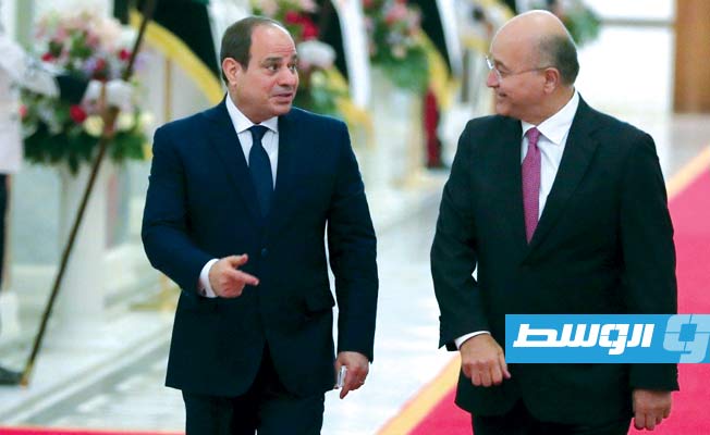 السيسي مع الرئيس العراقي برهم صالح، بغداد , 28 أغسطس 2021. (وكالة الأنباء العراقية)