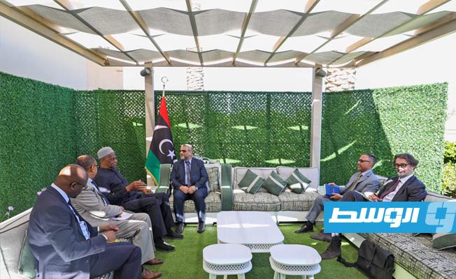 من لقاء المشري وباتيلي، 3 أغسطس 2023. (المجلس الأعلى للدولة)