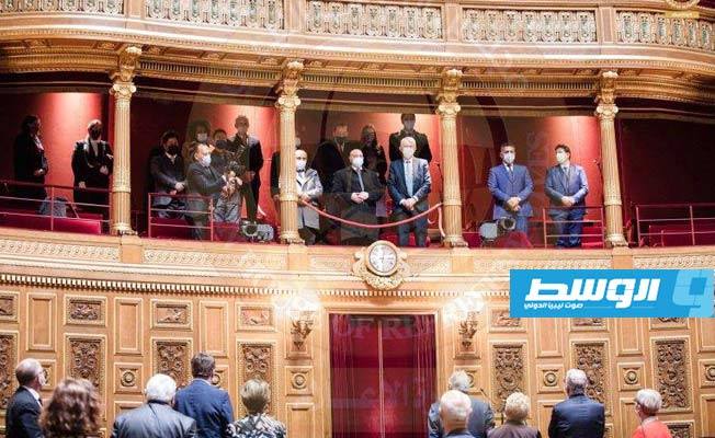 عقيلة خلال زيارته مقر مجلس الشيوخ الفرنسي