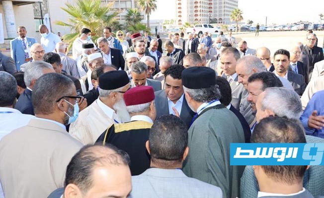 محمد المنفي، في فعاليات الملتقى الليبي للاستقرار في العاصمة طرابلس، 31 أكتوبر 2021. (المجلس الرئاسي)