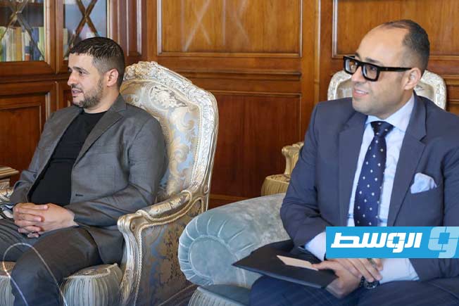 لقاء الدبيبة مع ممثلي ائتلاف الشركات المصرية المنفذة لمشروع الطريق الدائري الثالث في طرابلس، الإثنين 7 يوليو 2025. (حكومتنا)