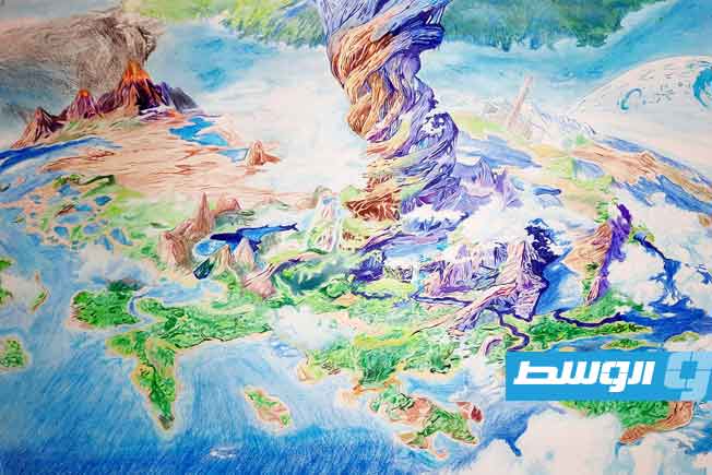 لوحة الفنان الشاب أويس الفنطازي. (فيسبوك)
