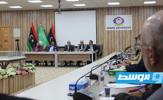 من اجتماع اللجنة التحضيرية للمؤتمر الجامع للمصالحة الوطنية في سبها، 14 ديسمبر 2023. (المجلس الرئاسي)