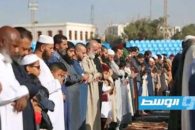 صلاة الاستسقاء في ساحة الكيش ببنغازي، 22 نوفمبر 2025. (مكتب أوقاف بنغازي)