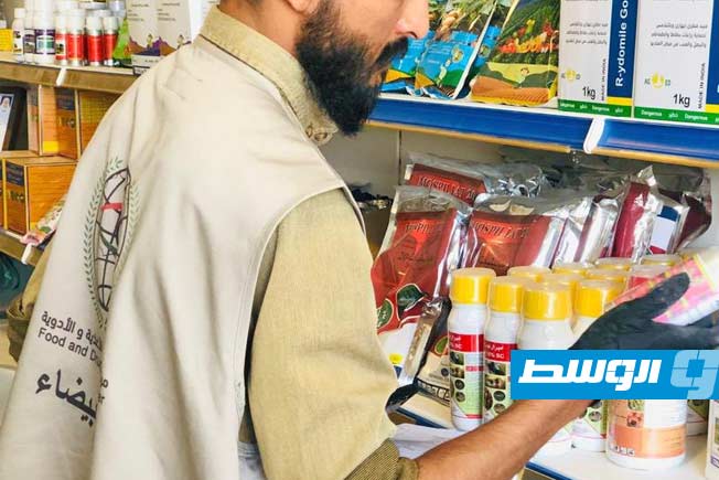 من حملة تفتيش على شركات استيراد المستلزمات الزراعية في البيضاء، 1 أغسطس 2025. (مركز الرقابة على الأغذية)