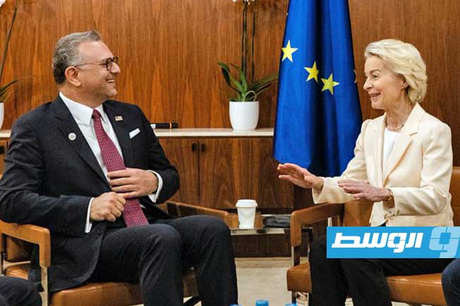 مستشار الرئيس الأميركي للشؤون الأفريقية مسعد بولس مع رئيسة المفوضية الأوروبية أورسولا فور دير لاين، بروكسل، 11 أكتوبر 2025 (حساب بولس على منصة إكس)