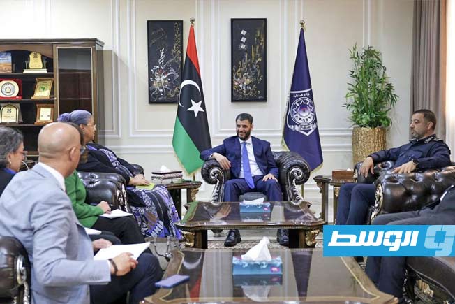 لقاء وزير الداخلية المكلف عماد الطرابلسي مع رئيسة البعثة الأممية هانا تيتيه، الأربعاء 5 مارس 2025. (وزارة الداخلية)