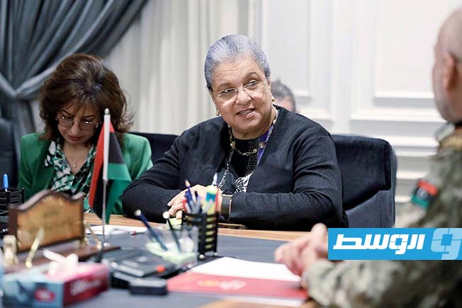 جانب من لقاء رئيس الأركان العامة الفريق محمد الحداد والمبعوثة الأممية الجديدة هانا تيتيه، الأربعاء 5 مارس 2025 (رئاسة الأركان العامة)