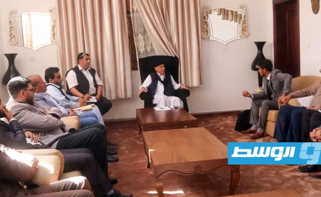 لقاء عقيلة صالح مع مسؤولي الاتحاد العام لعمال النفط والغاز في القبة، الثلاثاء 24 مايو 2022. (مجلس النواب)