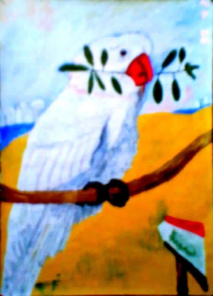 لوحة «سينا» من مقتنيات وزارة الدفاع المصرية رسم التشكيلي المصري أمير وهيب. (بوابة الوسط)