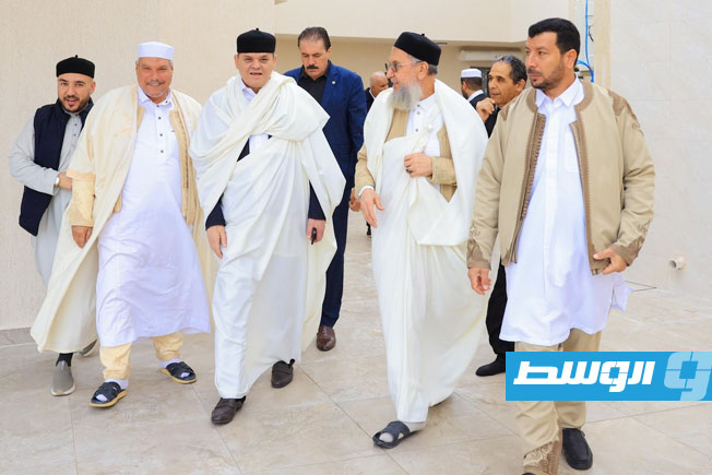 الدبيبة خلال افتتاحه المسجد، 7 مارس 2025. (المكتب الإعلامي لرئيس حكومة الوحدة)