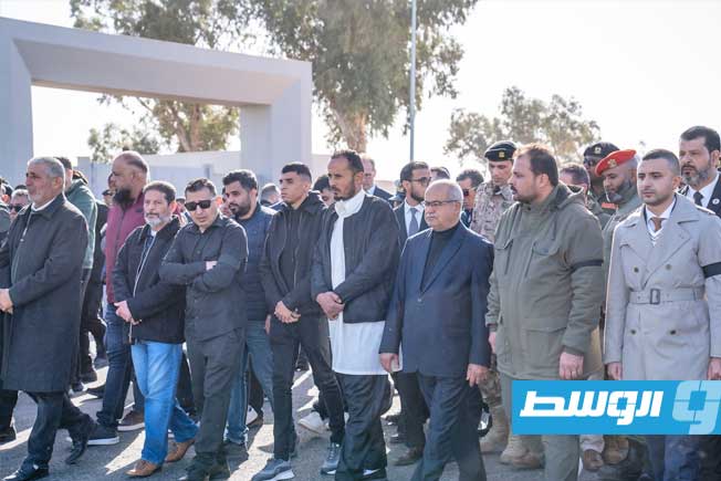 جانب من حضور مراسم تأبين الحداد ومرافقيه، طرابلس، 27 ديسمبر 2025 (وزارة الدفاع)