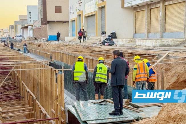 من تنفيذ مشروع تصريف مياه الأمطار في منطقة البيفي، الأربعاء 26 نوفمبر 2025. (جهاز تنفيذ مشروعات الإسكان والمرافق)