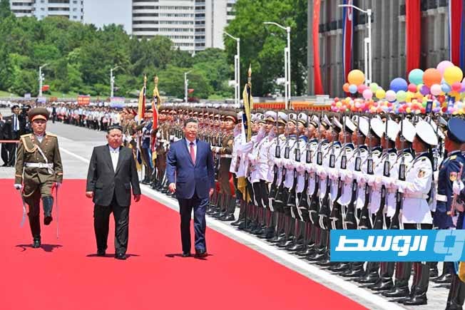 زعيم كوريا الشمالية كيم جونغ أون خلال استقبال الرئيس الصيني، 8 يونيو 2026. (شينخوا)