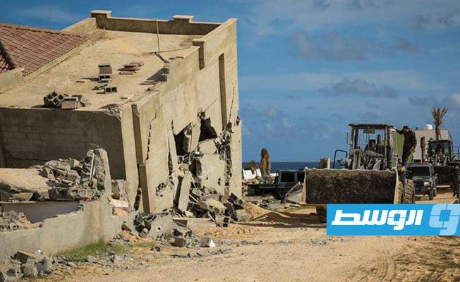 جانب من المرحلة الثانية من إزالة المباني المخالفة في قصر خيار، 18 ديسمبر 2022. (وزارة الداخلية بحكومة الوحدة الوطنية الموقتة)