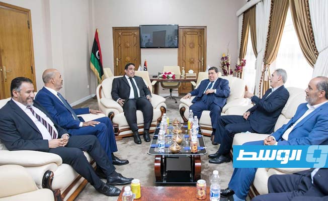 استقبال المنفي والكوني بالمجلس الأعلى للقضاء، الثلاثاء 1 يونيو 2021. (المجلس الرئاسي)