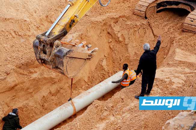 جانب من أعمال تطوير ورصف طريق عين زارة، 13 ديسمبر 2025 (جهاز تنفيذ مشروعات المواصلات)