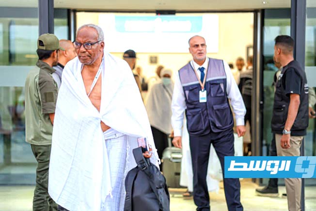 رحلة لحجاج من الجنوب الليبي بمطار سبها، 11 مايو 2026. (تصوير: رمضان كرنفودة)