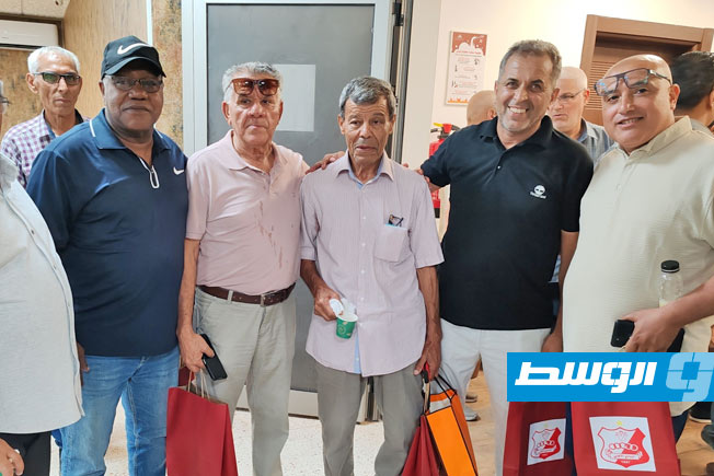 من أمسية الاحتفال بكتاب «عبدالعالي العقيلي.. رحلتي مع كرة القدم والنادي الأهلي والتدريب» بالجامعة الدولية للعلوم الطبية ببنغازي، 22 يونيو 2025. (جمعية عمر المختار التاريخية)