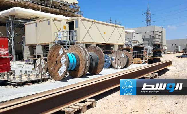 جانب من المعدات الموردة لمشروع محطة طبرق الغازية، الإثنين 22 يوليو 2024 (الشركة العامة للكهرباء)