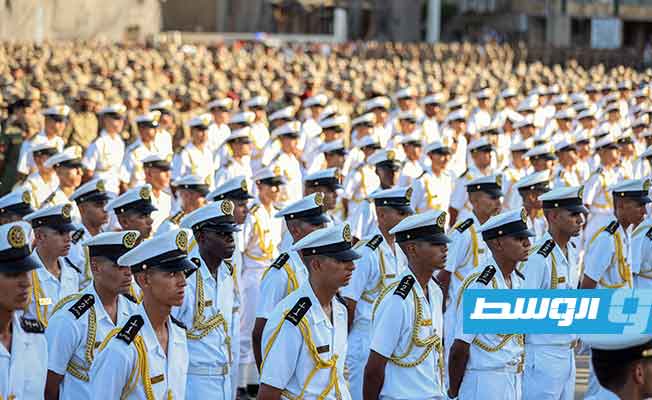 جانب من العروض العسكرية خلال الاحتفال بذكر تأسيس الجيش الليبي في ميدان الشهداء بطرابلس، الأربعاء 9 أغسطس 2023 (حكومة الوحدة)