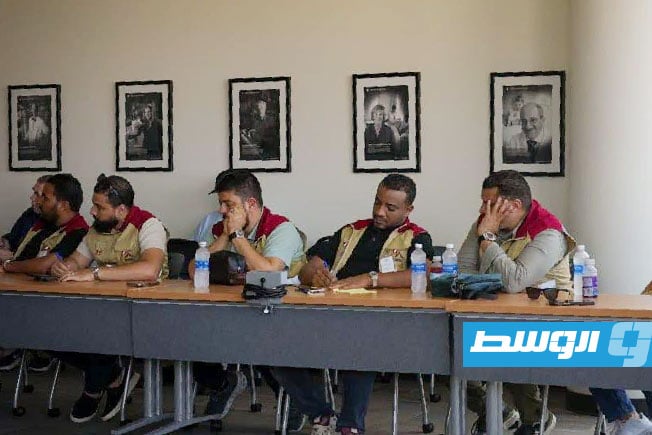 جانب من متابعة المتدربين تجربة الإدارة الأمريكية لإعصار هيلين، 22 يوليو 2025 (مركز طب الطوارئ والدعم)