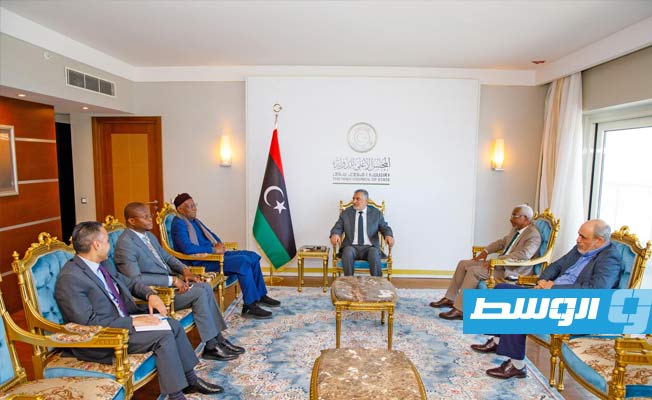لقاء تكالة وباتيلي بمقر مجلس الدولة في طرابلس، الأحد 28 يناير 2024. (المكتب الإعلامي للمجلس)