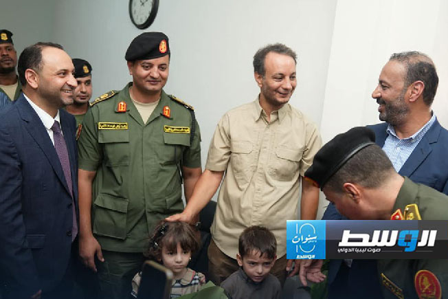 من افتتاح حماد وعقيلة وبالقاسم حفتر مشاريع خدمية في أجدابيا، 31 يوليو 2024. (حكومة حماد)