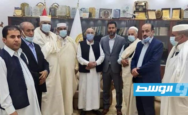 لقاء عقيلة صالح مع وفد بني وليد في القبة، الأربعاء 4 أغسطس 2021. (الإنترنت)