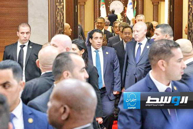 من مشاركة المنفي في قمة الغاز بالجزائر، 2 مارس 2024. (المجلس الرئاسي)