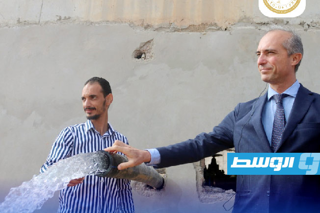 جانب من زيارة السفير الإيطالي لدى ليبيا جيانلوكا ألبيرني، والممثلة المقيمة لبرنامج الأمم المتحدة الإنمائي الدكتورة صوفي كيمخادزه لبلدية يفرن، 19 نوفمبر 2025 (بلدية يفرن)