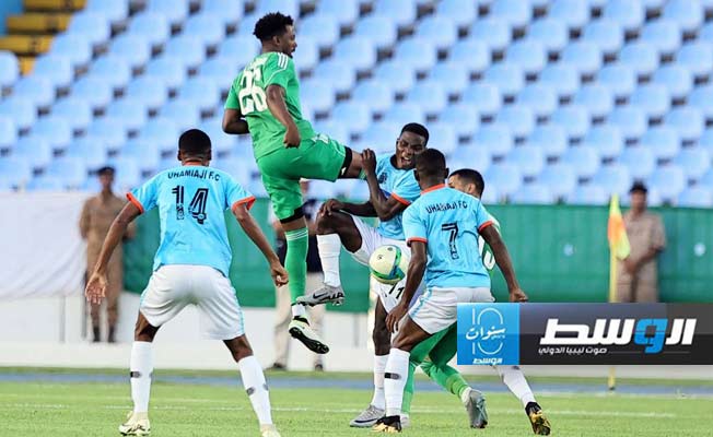 التحامات وقوة في لقاء الأهلي طرابلس وأوهامياجي الزنجباري بالكونفدرالية، الأحد 18 أغسطس 2024. (تصوير: محمود دردور، بوابة الوسط)