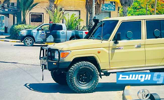 جانب من التمركزات الأمنية بمدينة الخمس، الثلاثاء 8 أغسطس 2023 (وزارة الداخلية)