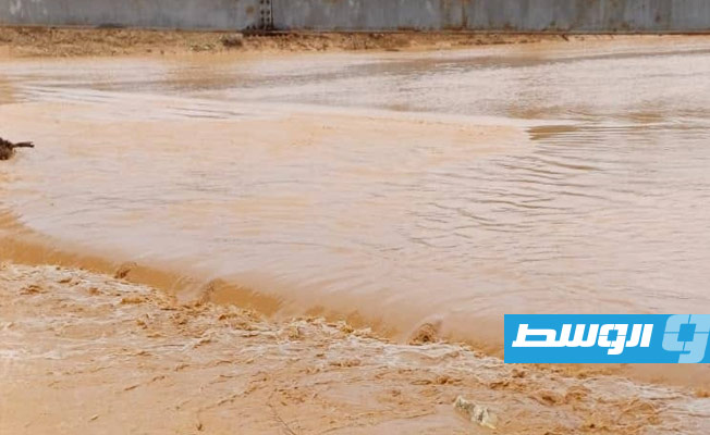 جريان المياه في وادي كعام، 6 ديسمبر 2024. (الإدارة العامة للدعم المركزي)