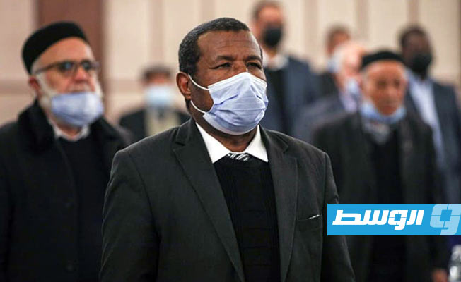 جانب من جلسة مجلس الدولة الثالثة والسبعين، بمقر المجلس في العاصمة طرابلس. الأحد 6 فبراير 2022 (صفحة المجلس على فيسبوك)