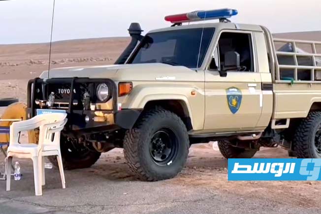 التمركزات الأمنية بمنطقة الشويرف. (فيديو نشرته رئاسة جهاز مكافحة الهجرة غير الشرعية التابع للحكومة المكلفة من مجلس النواب عبر صفحتها على «فيسبوك»، الأحد 27 يوليو 2025)