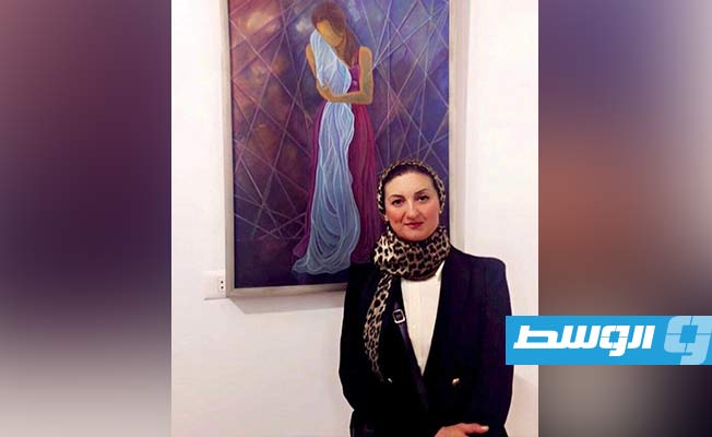 الفنانة مريم الصيد وعملها المشاركة به (بوابة الوسط)